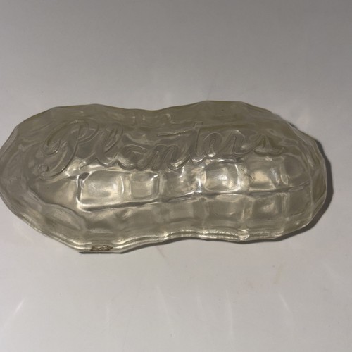 RARE 1960s Planters Plastic Clear Candy / Peanut Shaped Case Container Embossed