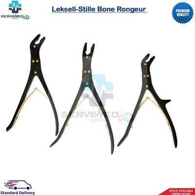 Leksell-Stille Bone Rongeur Black Coated Set of 3 PCs Surgical Instruments
