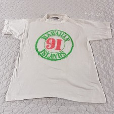 Vintage 1990s 90s Hawaii Hawaiian Island Neon Poly T-Shirt L