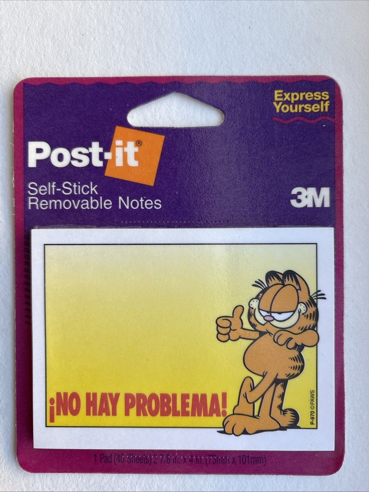 VTG 1994 Garfield Post-It Sticky Note Pad New Sealed 40 Sheets 3M USA Cat Cats