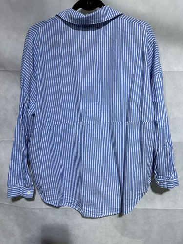 Princess Polly Button Down Shirt Women's US 4 UK 8 Stripes Office Oversized Blue - Picture 2 of 4