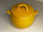 Frankoma 4V Bean Pot Casserole w/ Lid • 2 Qt • Westwind Sunflower Yellow • Vtg