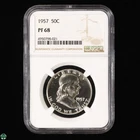 1957 Franklin Half Dollar Silver Proof NGC PF 68 - Nice and White