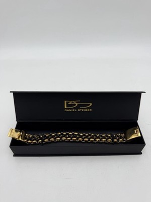 Daniel Steiger Stainless Steel 316L Triton Mens Bracelet Gold Plated New NIB