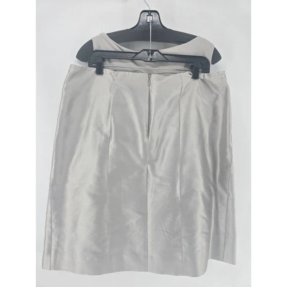 Conjunto de Top y Falda Lafayette 148 New York Gris Mezcla Seda Sin Mangas Talla 16 Foto 3 de 4