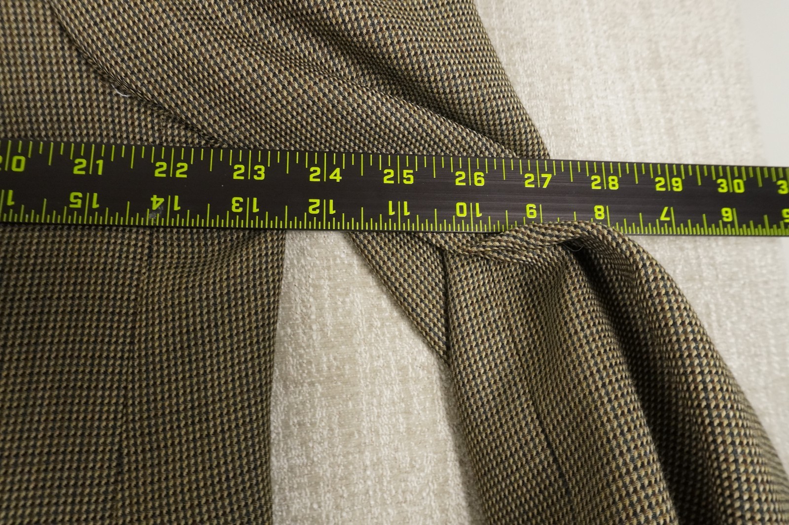 VTG 90s Chaps Ralph Lauren Mens 46R 100percent Wool Houndstooth Sport Coat Blazer Tan image 9