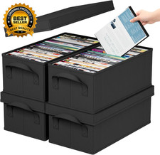 DVD Storage Box 4 Packs Stackable DVD Cases Holder Organizer 15.7" L X 7.9" W X
