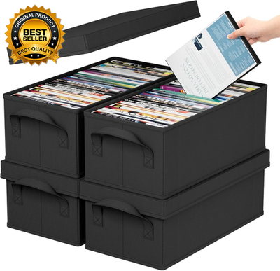 DVD Storage Box 4 Packs Stackable DVD Cases Holder Organizer 15.7 DVD Storage Box 4 Packs Stackable DVD Cases Holder Organizer 15.7