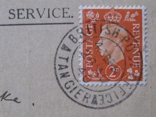 Tangier 1940 B.P.O - O.H.M.S. card with 2d,very fine cds used.