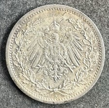 1/2 Mark 1914 A Deutsches Reich 2,77 g .900 Silber KM#17 K270626F