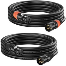 DMX Cable 10 ft 2 Pack, 3-Pin Gold Plated XLR Male to Female Cables 10FT