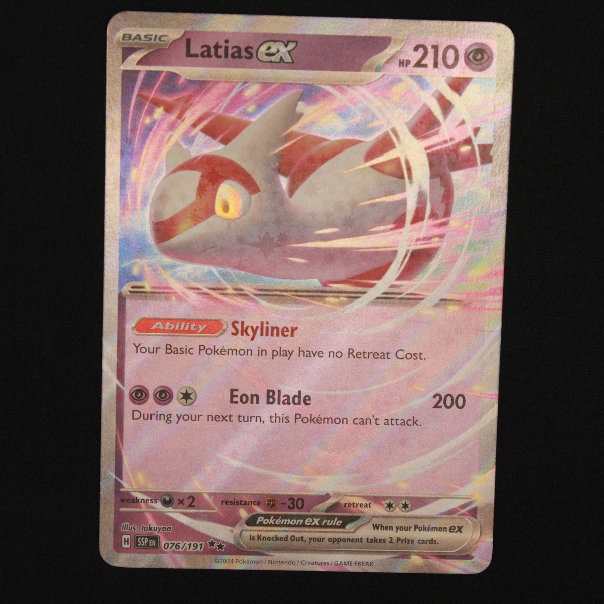 Latias ex SV08: Surging Sparks Pokemon Ultra Rare Holofoil 076/191 NM