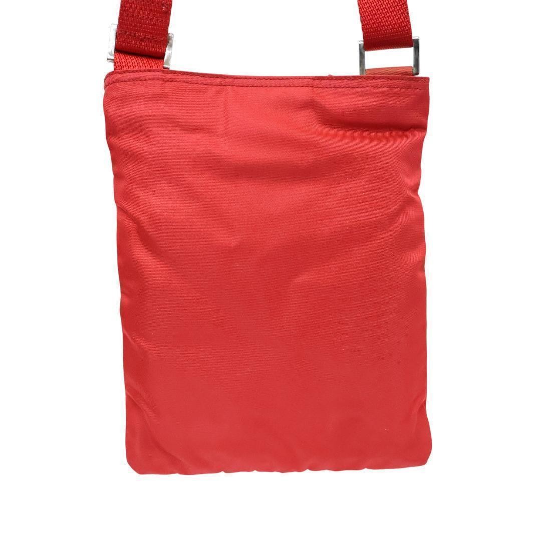 PRADA Nylon Red Triangle Logo Shoulder Bag Authentic Leather Crossbody Bag thumbnail 4