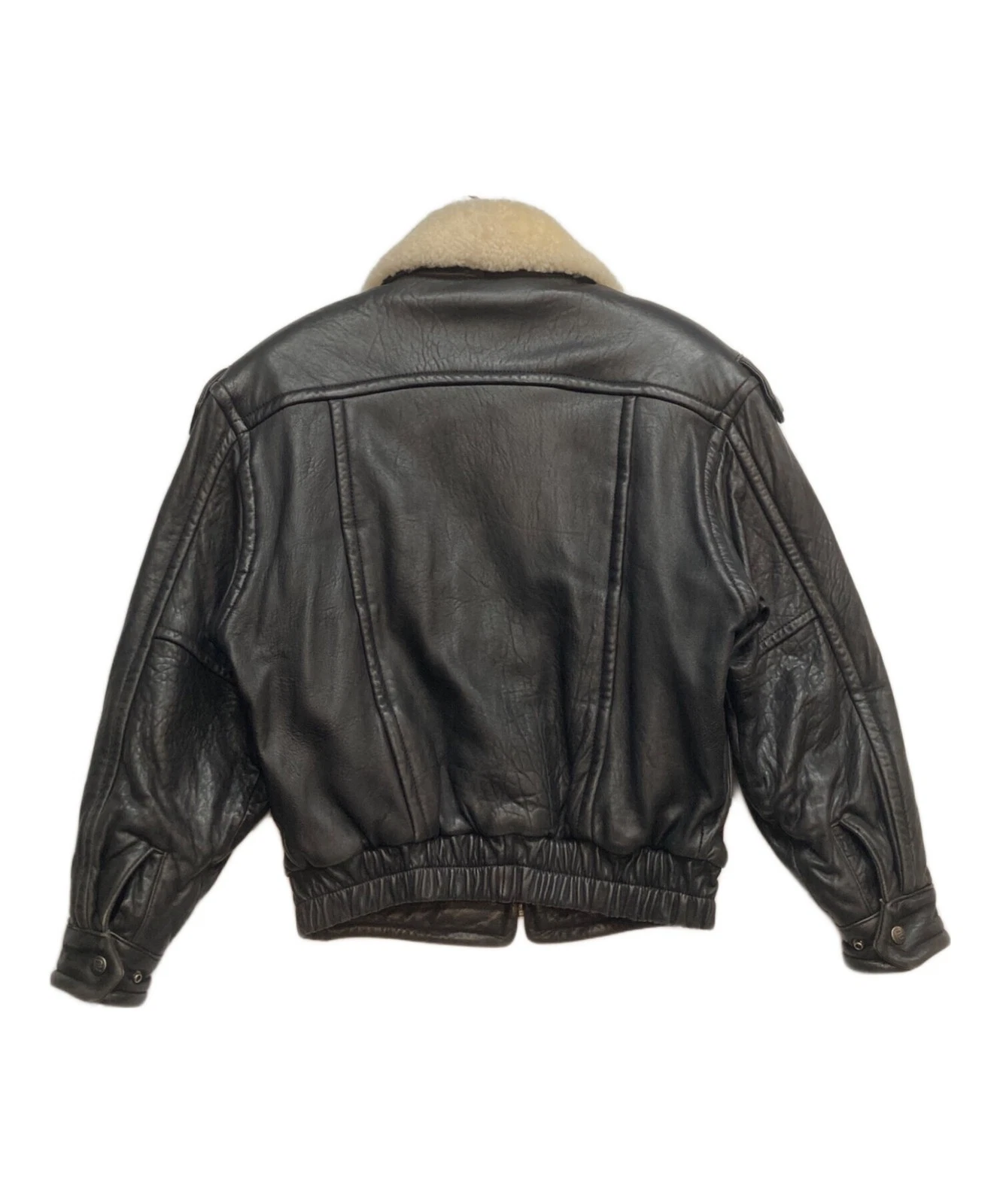 Robert Comstock Boa Collar Leather Jacket Men's Size S Black image 2