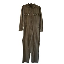 Military Utility Jumpsuit Coveralls Gray Flight Suit Streetwear Unisex Size L