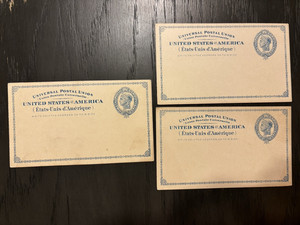 2c Liberty UPU - Universal Postal Union Mint Postal Stationery Cards Lot of 3