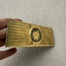 Brass Letterpress Custom Leather Stamp Embossing Plate Starburst Sun Star 5”X 2”