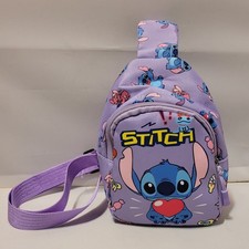 Disney Stitch Angel Purple Sling Bag Crossbody Mini Backpack Adjustable Strap
