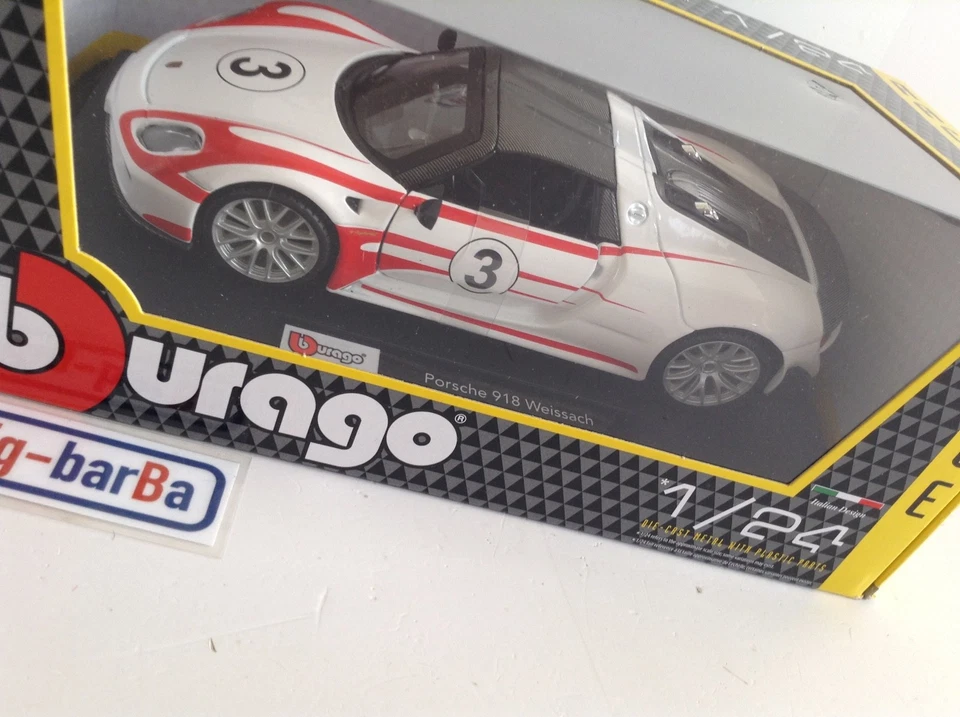 🔥Lot vintage🚗 BBURAGO PORSCHE 918 WEISSACH RACE 1/24 🔥🔥✨STREPITOSA ✨ - Immagine 2 di 4