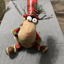 Standing Plush Moose Christmas With Led Antlers