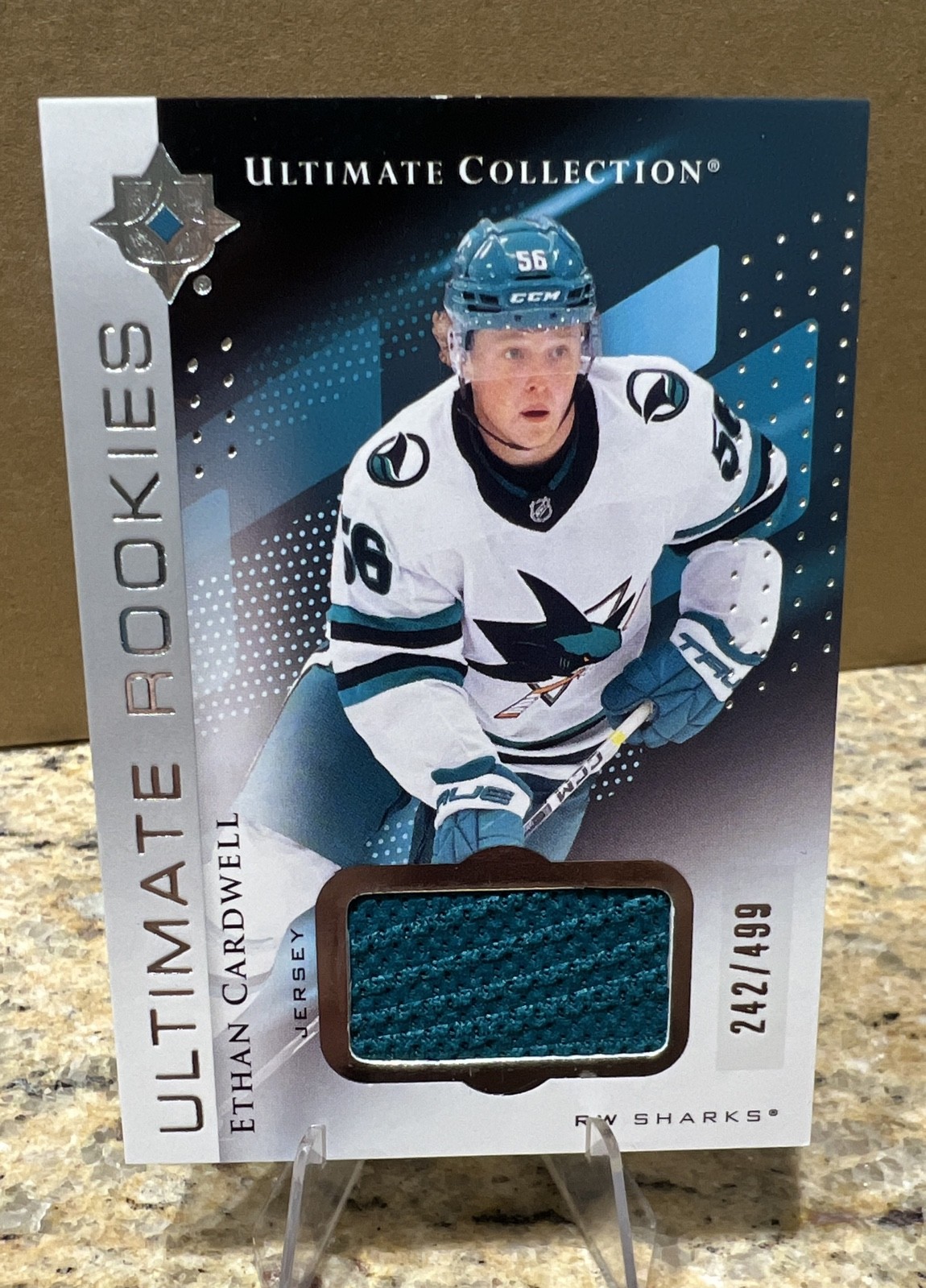 2024-25 UD Ultimate ROOKIES Ethan Cardwell JERSEY /499 San Jose Sharks #101 (RC)