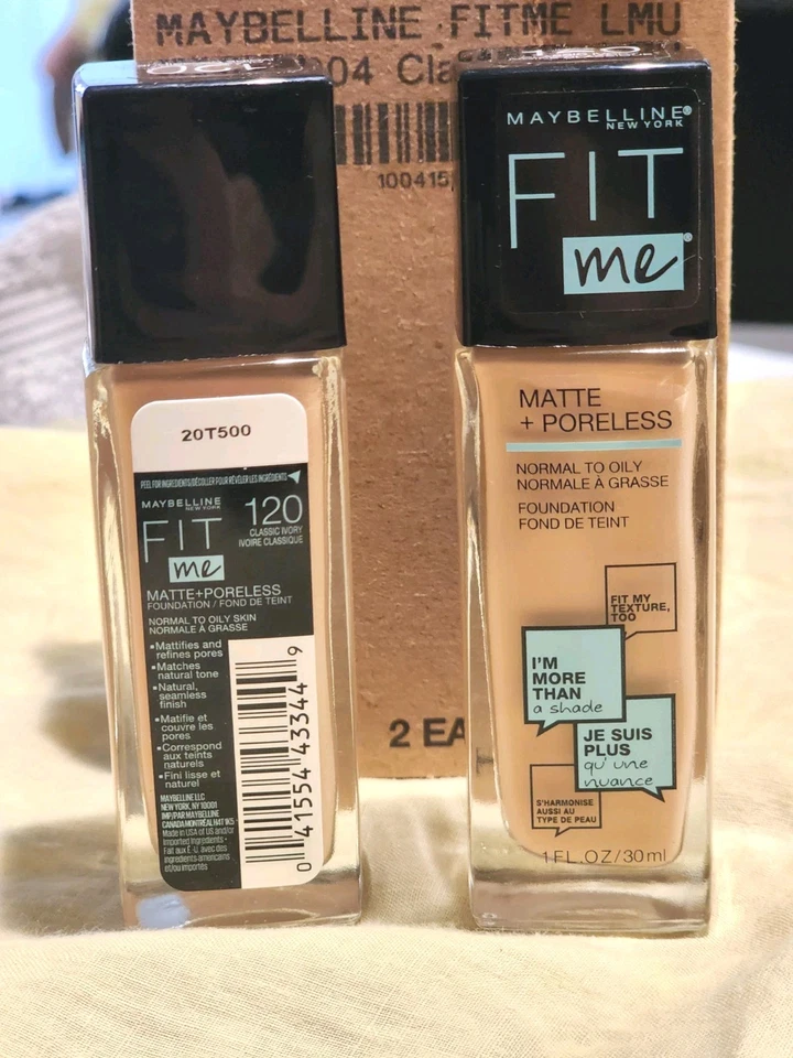 Maybelline Fit Me Foundation Matte + Poreless (1oz/30mL) 2pk. #120 CLASSIC IVORY - Image 2 of 2