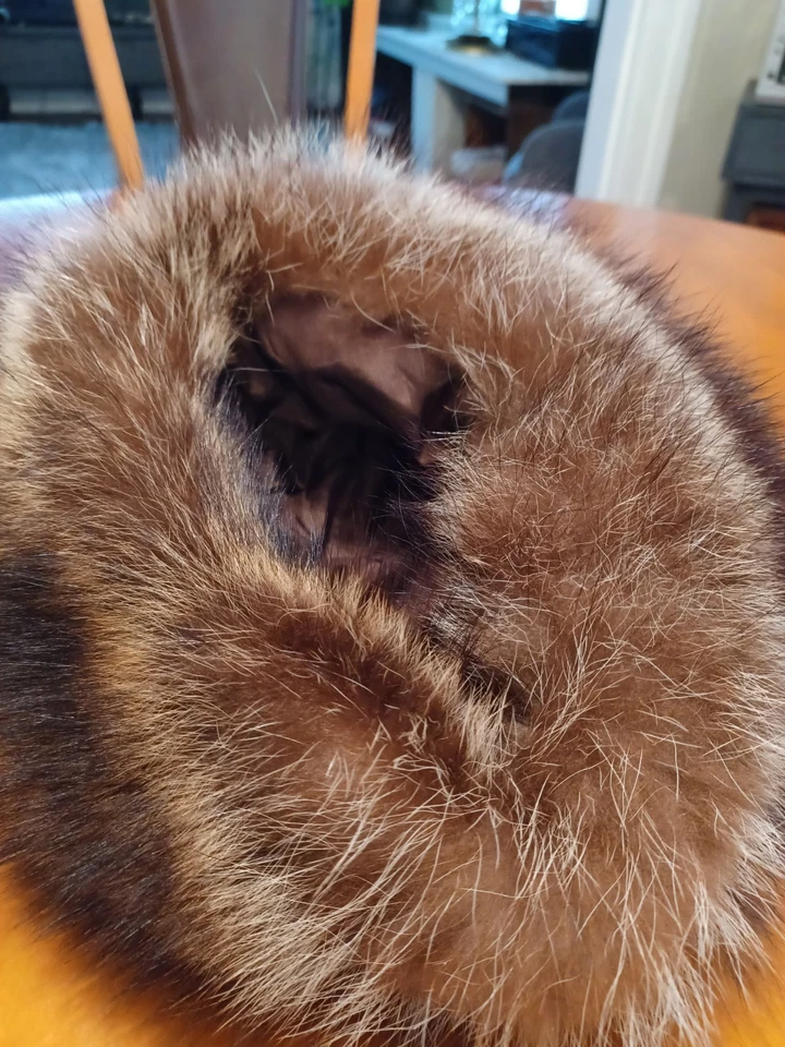 Chapéu de pele feminino genuíno vintage com forro costurado durável muito quente - Imagem 4 de 4