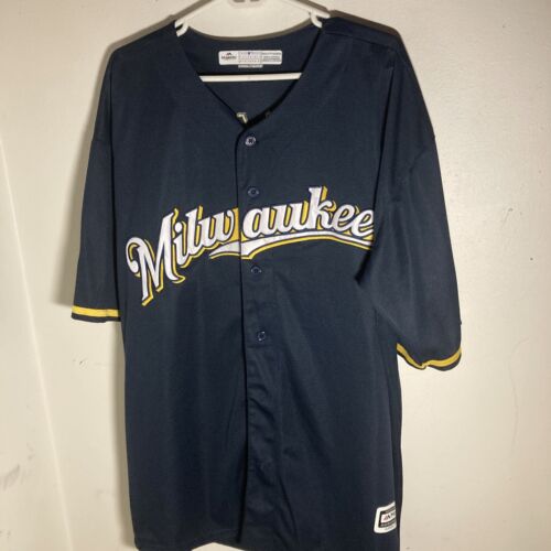 Travis Shaw #21 Milwaukee Brewers Jersey Authentic Majestic Size XXL Cool Base - Picture 3 of 5