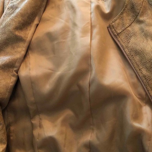 Women's JM Collection Tan Snake Print Zip Up Jacket size 10 - Picture 8 of 10