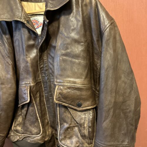 Vintage Superfortress B52 B-2 Apache Helicopter Leather Bomber Jacket Men’s L - Picture 3 of 9