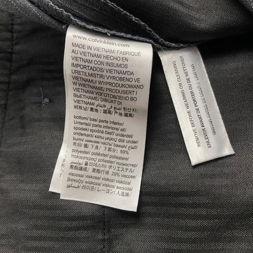 Calvin Klein Pantalone Uomo Grigio Elegante 38x32 (30) Slim Elasticizzato Gessato - Foto 11 di 20