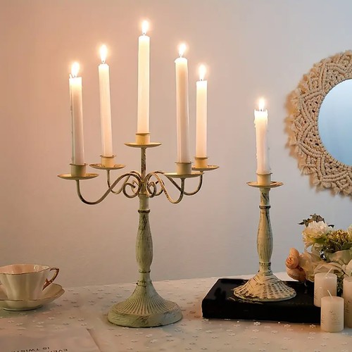 Candle Holder Vintage 1 3 5 Arm Table Candelabra Ornament Home Hotel Decoration - Picture 9 of 18