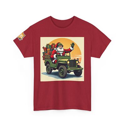 T-shirt Lourd Militaria Noël - Père Noël En Jeep Militaire WW2 - Unisexe - Neuf Avec étiquettes