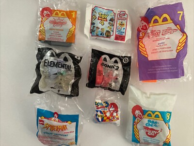 McDonalds Spiderman Venom Transport Sonic 2 3 Knuckles Bobby Robo-Chi 8 Packages