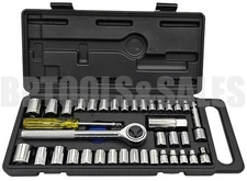 40-Piece Socket Tool Set Ratchet Set METRIC/SAE 1/4" & 3/8" Drive w/ Case 