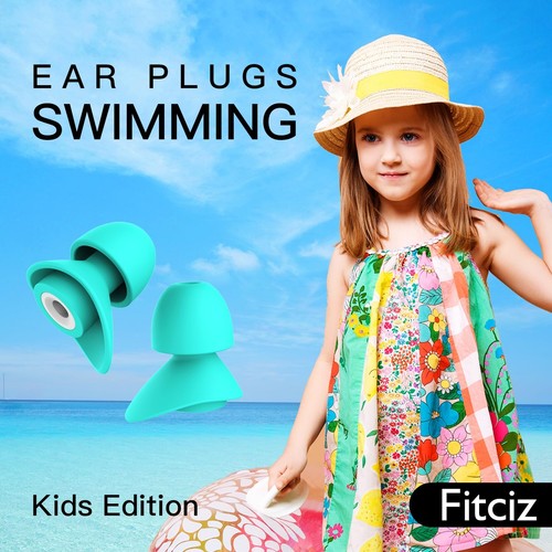 Ear Plugs for Swimming Kids 2 Pairs Water Swim Ear Plugs with Delicate Case f... - Picture 2 of 6