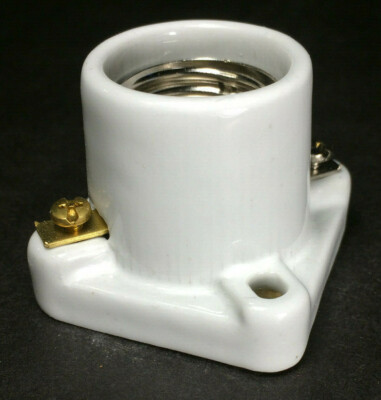 New 2'' Square Medium Base Porcelain Pony Cleat Lamp Socket #PS717 