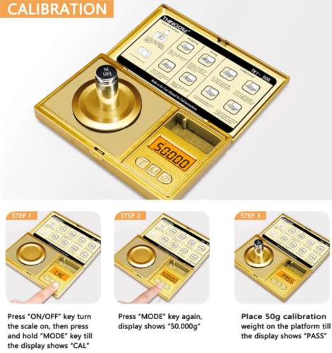 Digital Milligram Scale 50g/ 0.001g, Portable Jewelry Scale, Gold Scale... - Picture 4 of 7