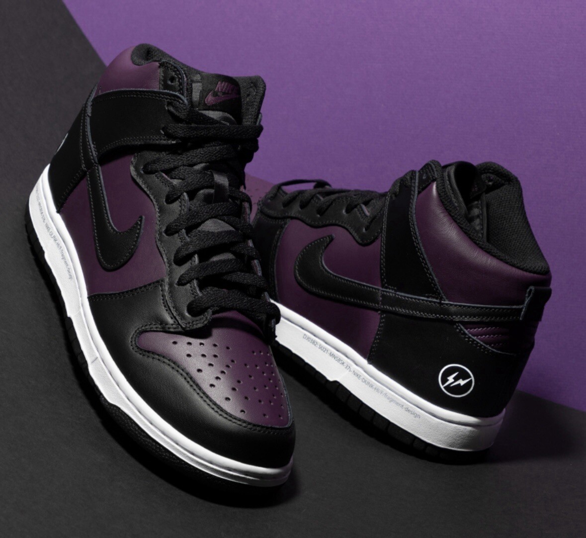 nike dunk high x fragment design black
