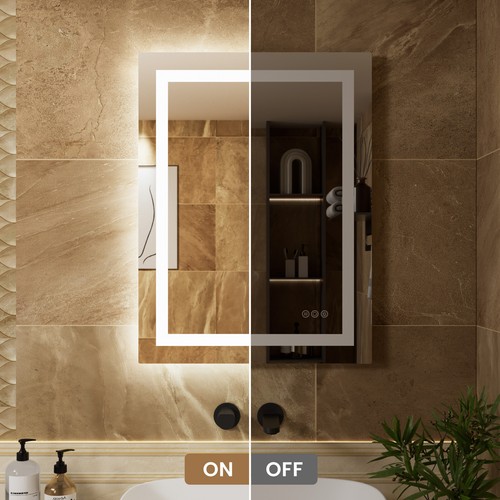 Specchio bagno con illuminazione LED specchio da parete con touch senza appannamento specchio luminoso - Foto 5 di 37