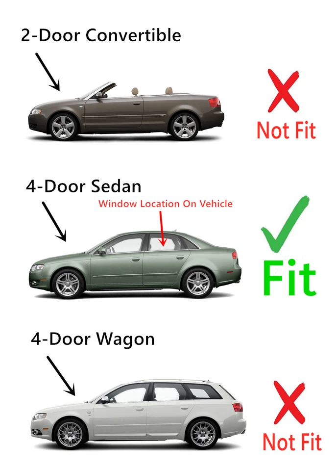 Fits Audi A4 S4 RS4 4DR Sedan Driver Side Left Rear Door Window Glass - Imagem 3 de 4