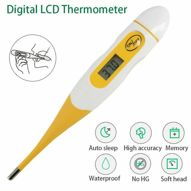 Digital Fever Thermometer for Adults and Kids Medical Oral/Rectal
