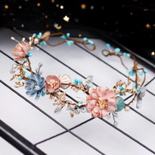 Handmade Elven Fairy Flower Garland Wreath Headpiece Wedding Tiara Hoop Crown