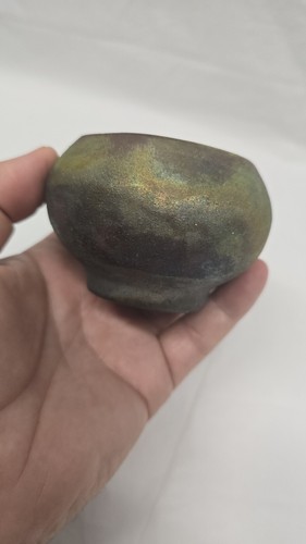 Small Raku Pottery Vase 3x2 Inch Art Pottery - Picture 7 of 24
