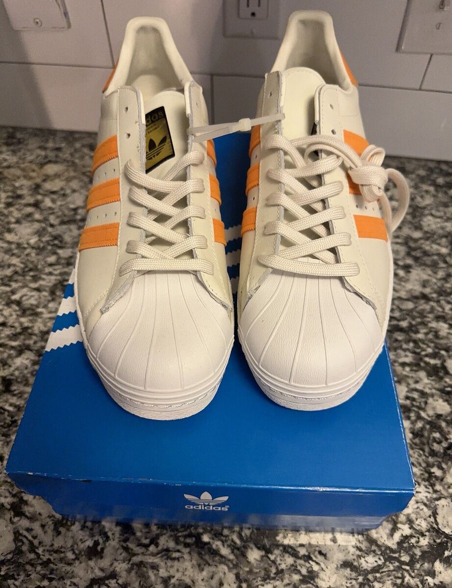 Rare Adidas Superstar 80's S75842 Cream With Orange Stripe Rare Adidas Superstar 80's S75842 Cream With Orange Stripe