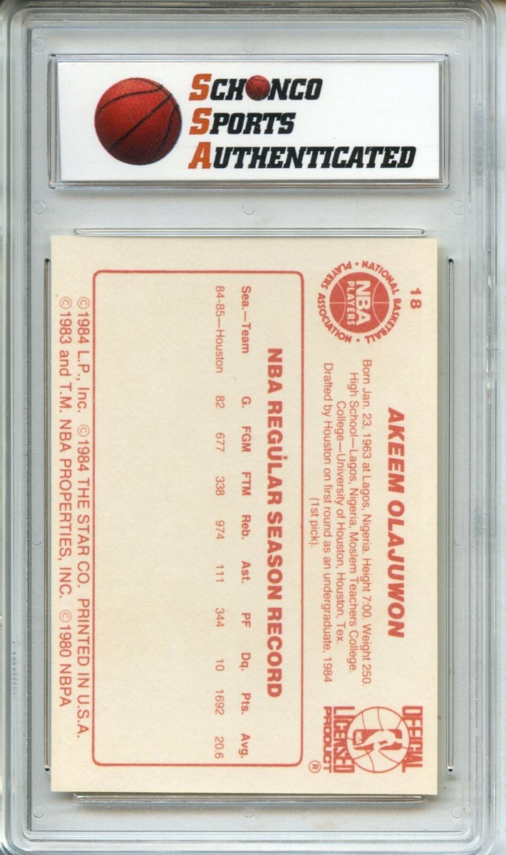 1985-86 Star #18 Hakeem Olajuwon SSA 10 Gem Mint 2nd Year