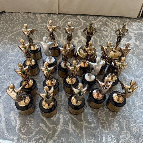 Telly Award Trophy Gold Award Statuette - Television and Video memorabilia