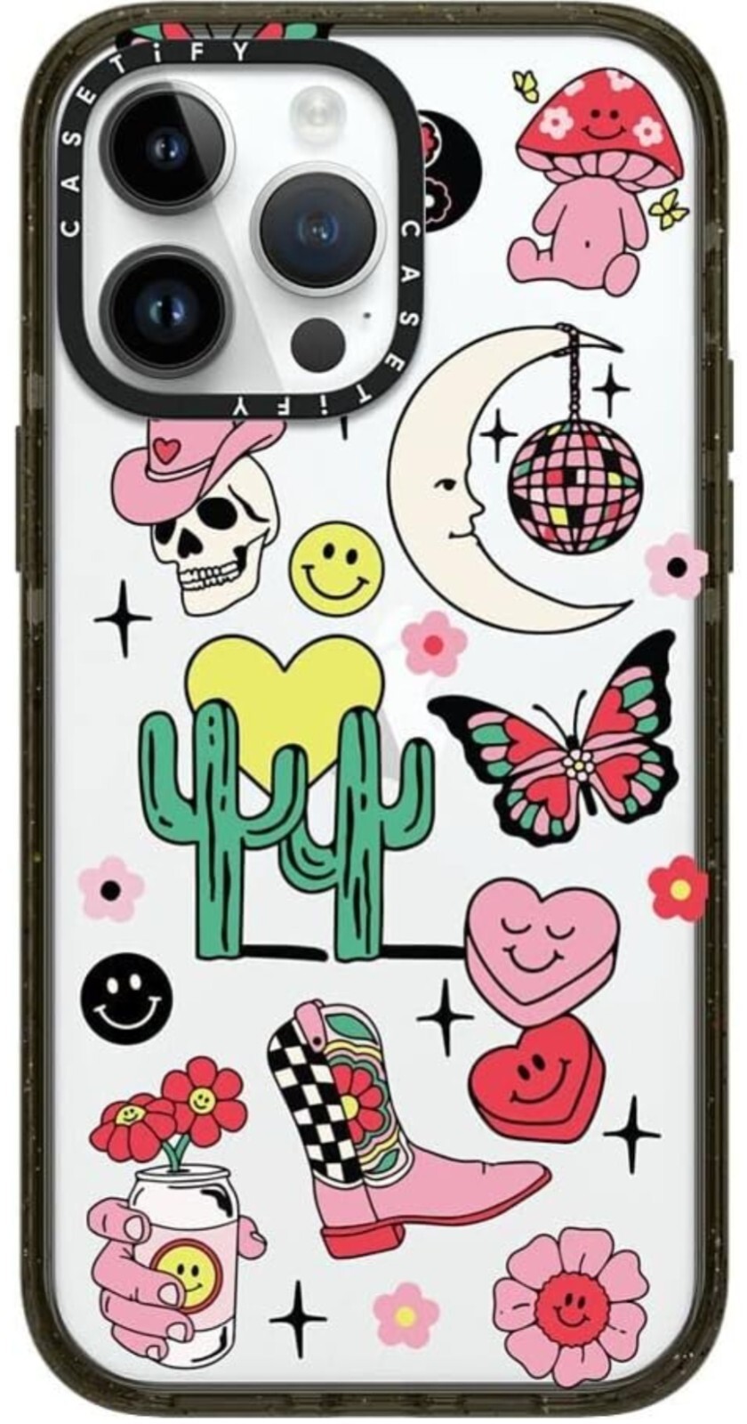CASETiFY Impact iPhone 14 Pro Max Tattoo Flash Case in Glossy Black-image