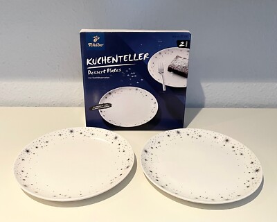 Tchibo Kuchen-Teller Set   STERNE   Gold + Platin   Weihnachten   NEU&OVP   RAR