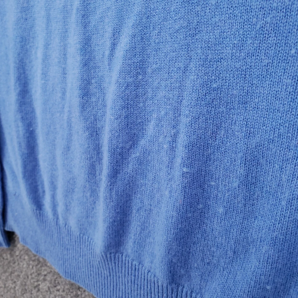 Suéter Jersey Tahari Para Hombres S Pequeño Azul 2 Capas Tejido Cachemira Cuello Redondo Foto 3 de 4